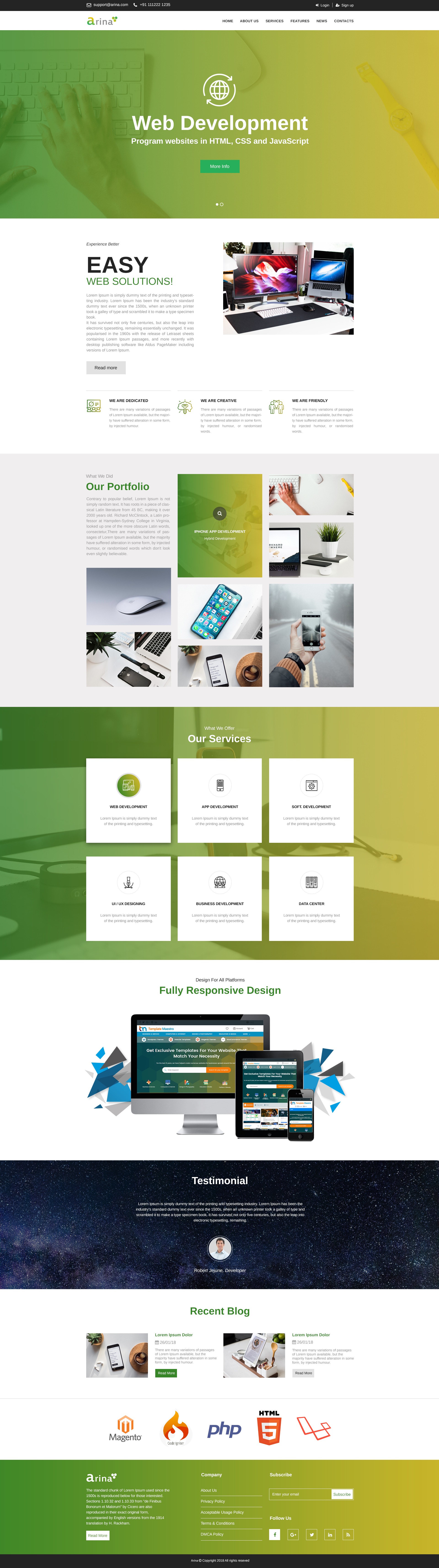 Arina Website Template