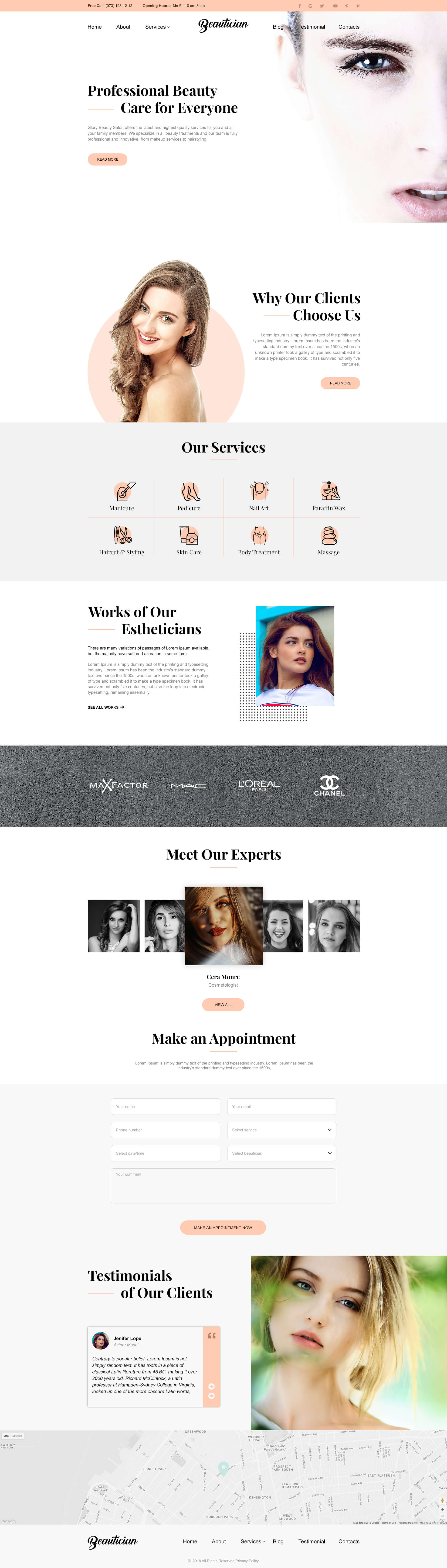 Beautician Website Template
