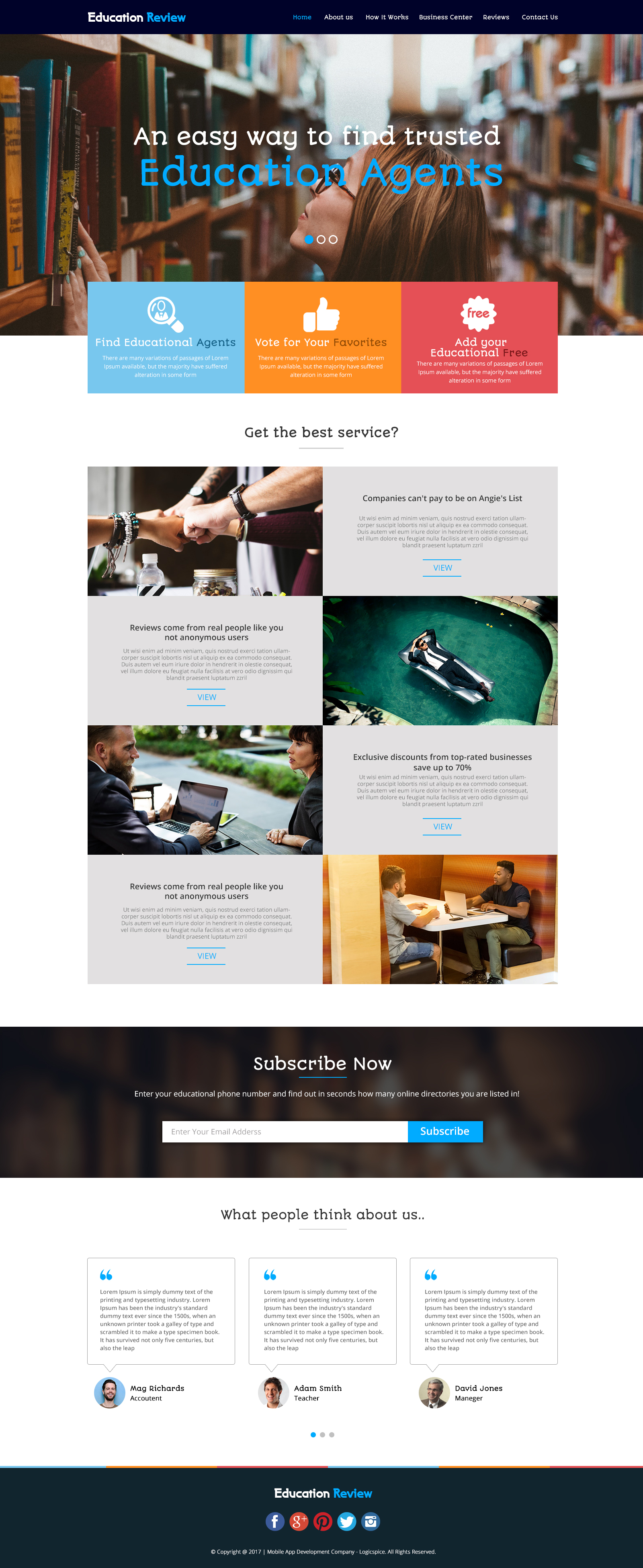Education Review Website Template