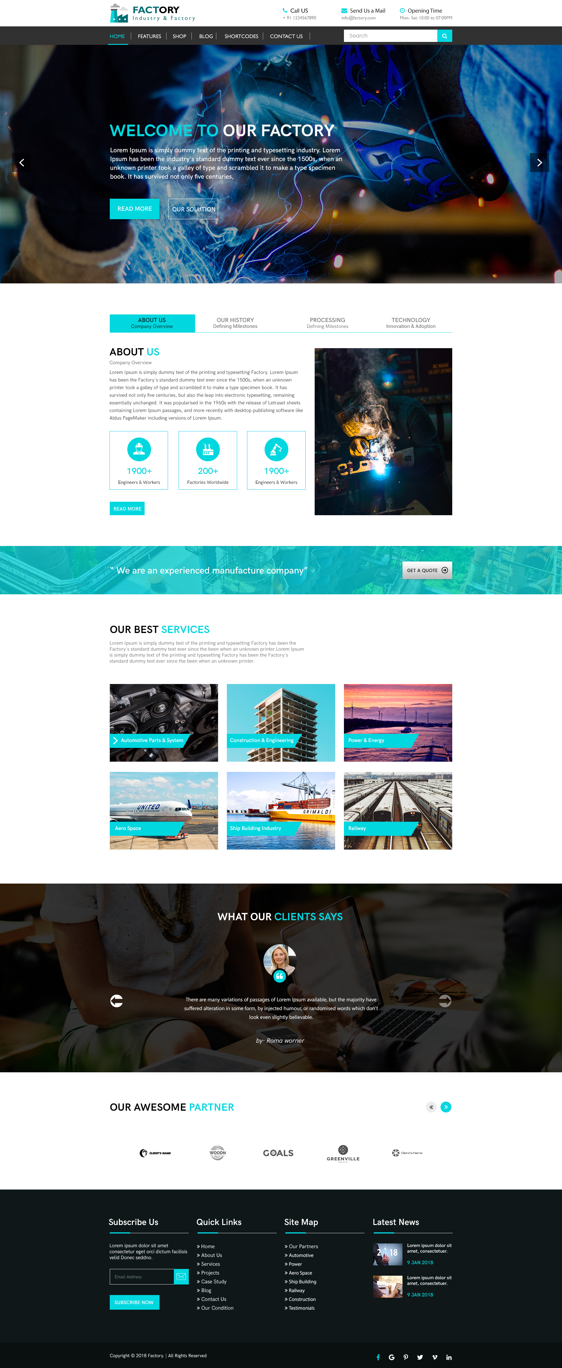 Factory Site Website Template