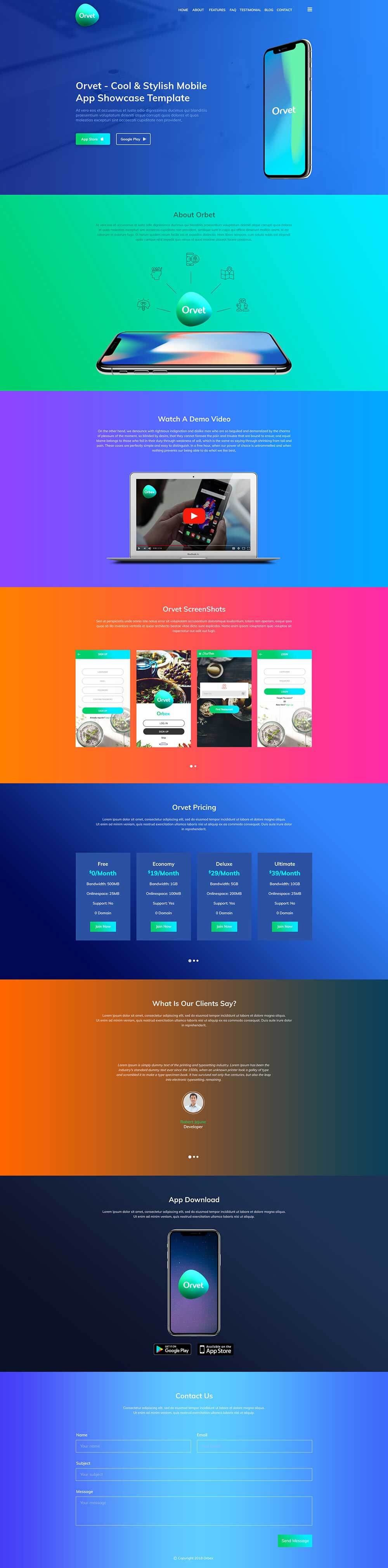 Orvet Website Template