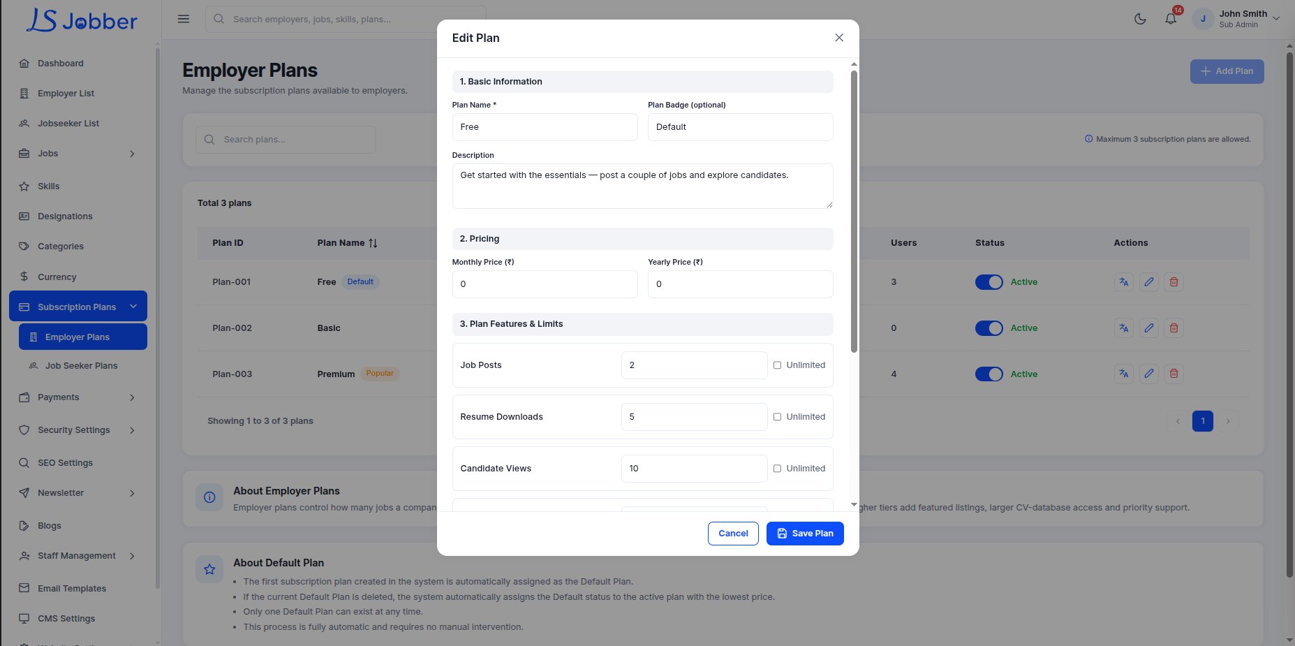 Subscription Plans