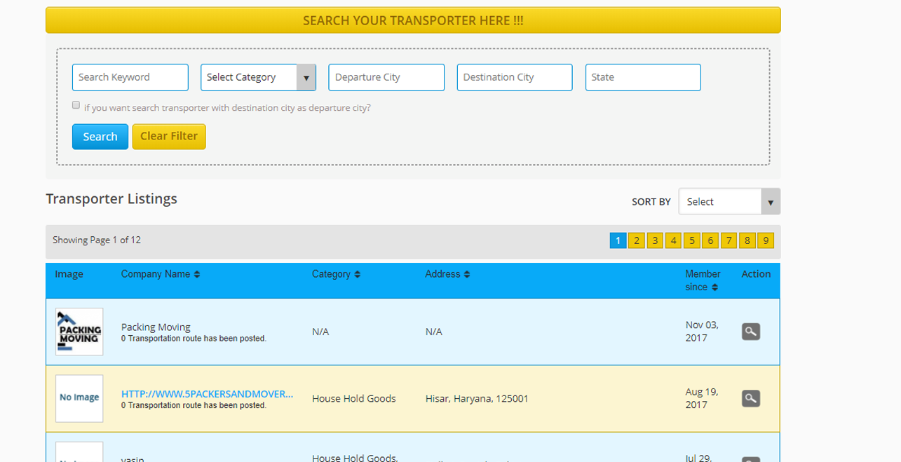 Search for transporters